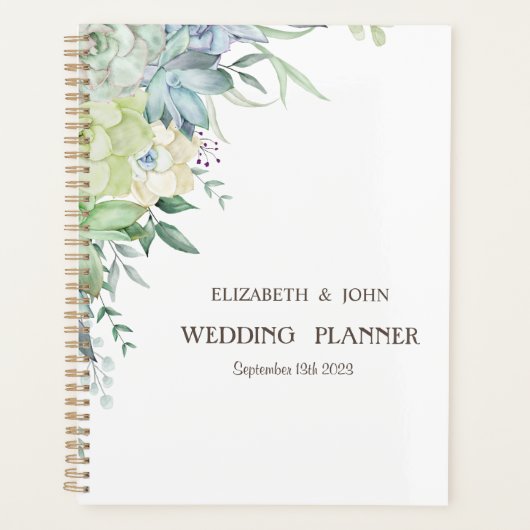 水彩の砂漠の多肉点 プランナー手帳 (正面)