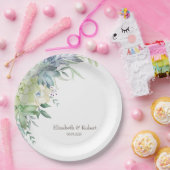 水彩の砂漠の多肉類 ペーパープレート (パーティー)