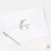 水彩の砂漠の多肉類 ラウンドシール (封筒)