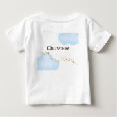 水彩の私たちの小さなクマは1歳の誕生日 ベビーTシャツ (裏面)