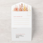 水彩の秋に恋する ブラウン レッド イエロー 食事 RSVP オールインワン招待状 (外側)