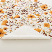 水彩の秋の落ち葉と花 シェルパブランケット (3/4)