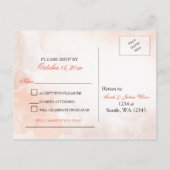 水彩の秋の落ち葉 秋の結婚式の出欠確認 インビテーションポストカード (裏面)