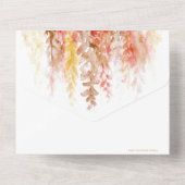 水彩の秋 ブラウン イブニング レセプション ウェディング オールインワン招待状 (裏面)