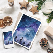 水彩の空と森 | ハッピーホリデー |  シーズンカード