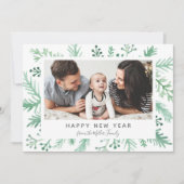 水彩の紅葉の新年のフォトフレーム シーズンカード (正面)