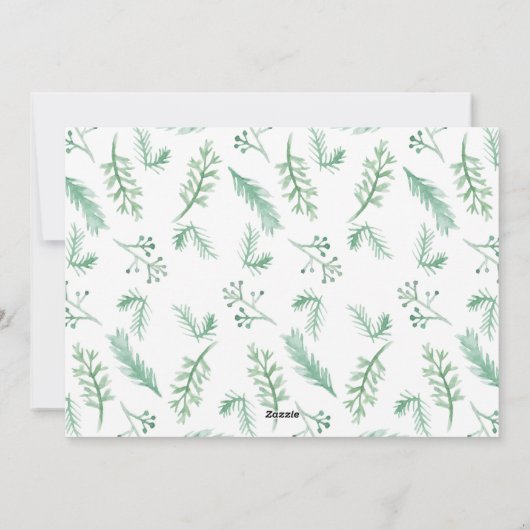 水彩の紅葉の新年のフォトフレーム シーズンカード (裏面)