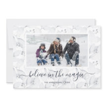 水彩の紅葉フォトベライブクリスマスカード