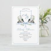 水彩の紋章 ブルーダック マラード ベビーシャワー 招待状 (スタンド正面)