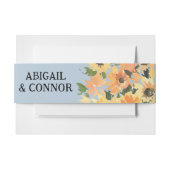 水彩の素朴なひまわりブーケ 招待状ベリーバンド (正面例)