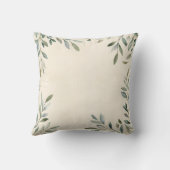 水彩の素朴なオリーブの枝 クッション (裏面)