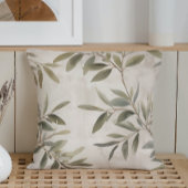 水彩の素朴なオリーブの枝 クッション