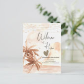 水彩の素朴なヤシの木 案内ポストカード (スタンド正面)