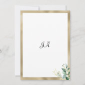 水彩の素朴なユーカリグリーンのテーブルナンバー 招待状 (裏面)