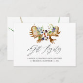 水彩の素朴な森のウェディングギフト登録 エンクロージャーカード (正面/裏面)