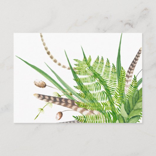 水彩の素朴な森のウェディングギフト登録 エンクロージャーカード (裏面)