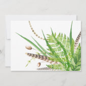 水彩の素朴な森のウェディング セーブザデート (裏面)