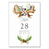 水彩の素朴な森のウェディング テーブルナンバー (裏面)