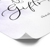 水彩の紫のカードとギフトのサイン ポスター (角)