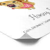 水彩の結婚シグネチャーカクテル看板 – 実験室 ポスター (角)