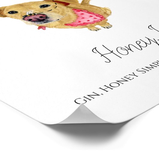 水彩の結婚シグネチャーカクテル看板 – 実験室 ポスター (角)