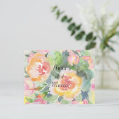 水彩の結婚式の花、テンプレート ポストカード (スタンド正面)