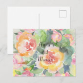 水彩の結婚式の花、テンプレート ポストカード (正面/裏面)