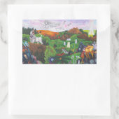 水彩の絵を描ファンタジー景観女神の愛 長方形シール (バッグ)