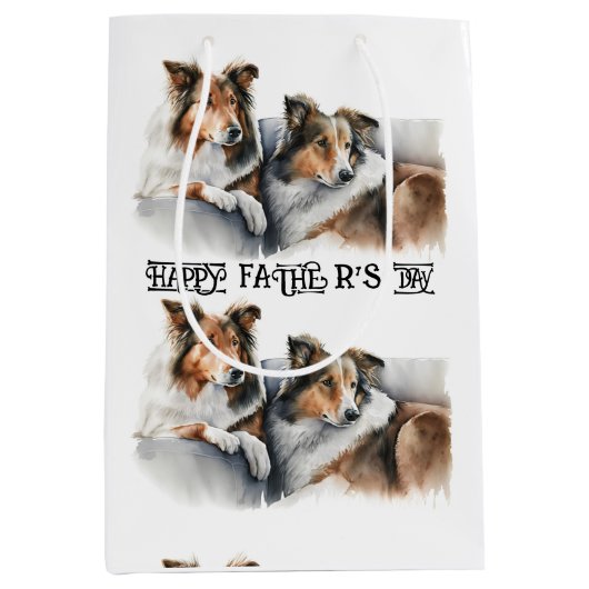 水彩の絵画ざらざら色 ミディアムペーパーバッグ (正面)