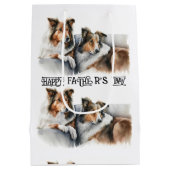 水彩の絵画ざらざら色 ミディアムペーパーバッグ (裏面)