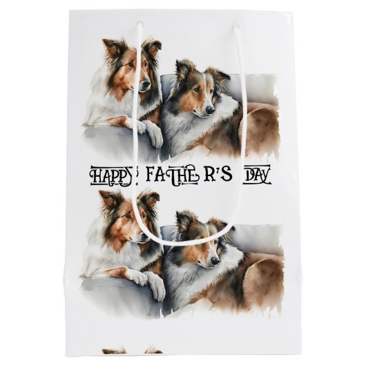 水彩の絵画ざらざら色 ミディアムペーパーバッグ (裏面)