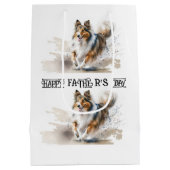 水彩の絵画ざらざら色 ミディアムペーパーバッグ (裏面)