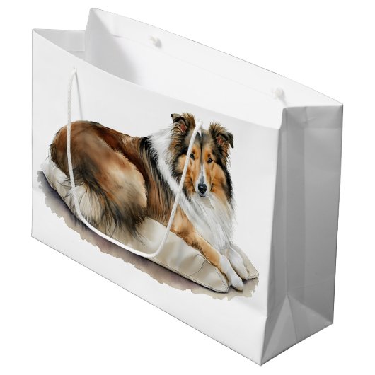 水彩の絵画ざらざら色 ラージペーパーバッグ (正面アングル)