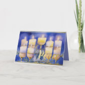 水彩の絵画（ユダヤ教）メノラー平和 シーズンカード (正面)