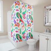 水彩の継ぎ目のない人魚とシーゼル シャワーカーテン (インサイチュ)
