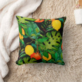 水彩の継ぎ目のない模様(熱帯葉a) クッション (ブランケット)