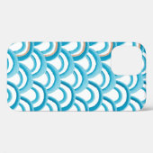 水彩の継ぎ目絵画のないパターンと青の波 Case-Mate iPhoneケース (裏面 (横))