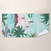 水彩の継ぎ目絵画のない模様とハワイ人 バスタオル (バスタオル)