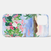 水彩の継ぎ目絵画のない模様とハワイ人 Case-Mate iPhoneケース (裏面 (横))