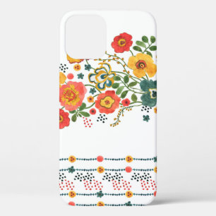 水彩の継ぎ目絵画のない模様をスタイル化 iPhone 12ケース