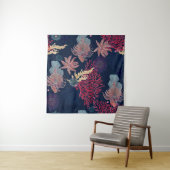 水彩の継ぎ目絵画のない赤獅子文様 タペストリー (インサイチュ(横))