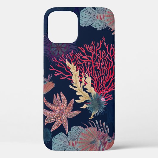 水彩の継ぎ目絵画のない赤獅子文様 Case-Mate iPhoneケース (裏面)