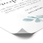 水彩の緑が詰まっていない結婚式 ポスター (角)