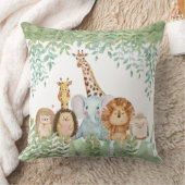 水彩の緑のキリン生まれたばかりのサファリ子供部屋 クッション (ブランケット)