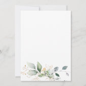 水彩の緑のバチェロレッテ週末の日程 招待状 (裏面)