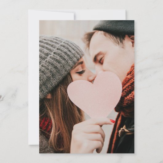 水彩の緑のフォトスクリプト結婚の セーブザデート (裏面)