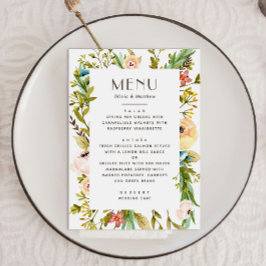 水彩の緑のフローラ夏の素朴結婚な メニュー