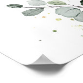 水彩の緑のボホの葉は歓迎 ポスター (角)