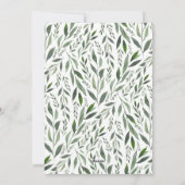 水彩の緑のリース数々の写真のスクリプトjoy シーズンカード (裏面)