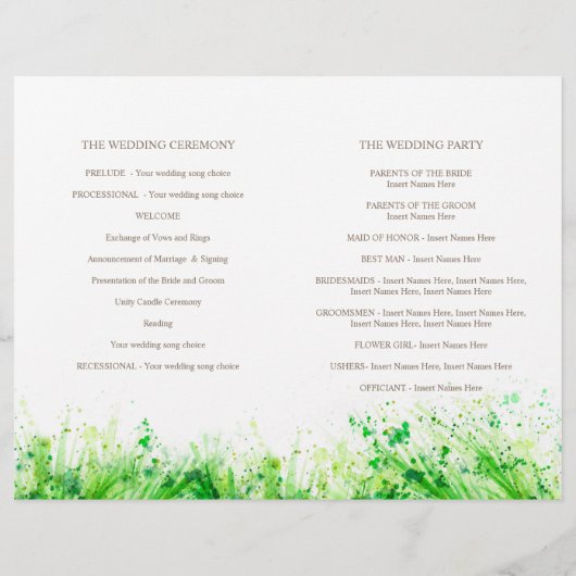 水彩の緑のリース (裏面)